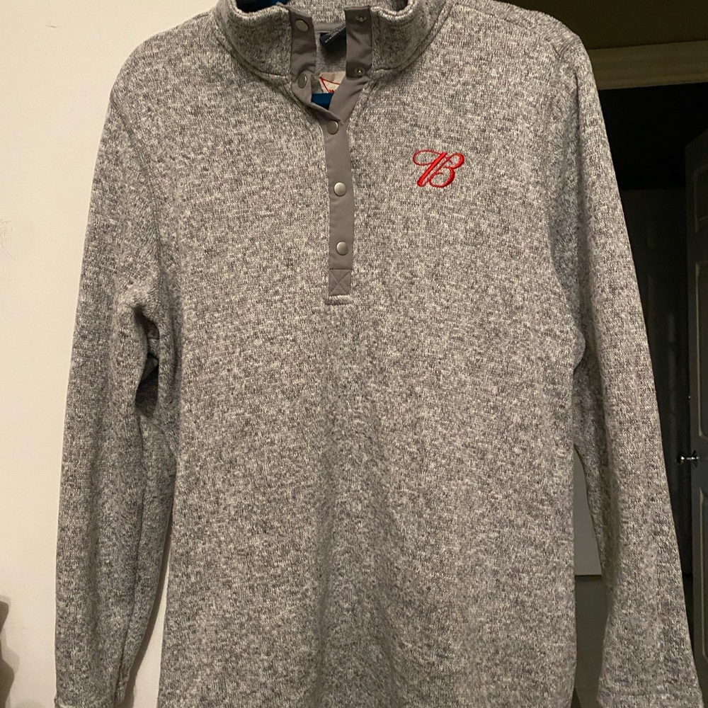 Budweiser snap up heavy tunic length sweater super soft  EUC Women’s XL